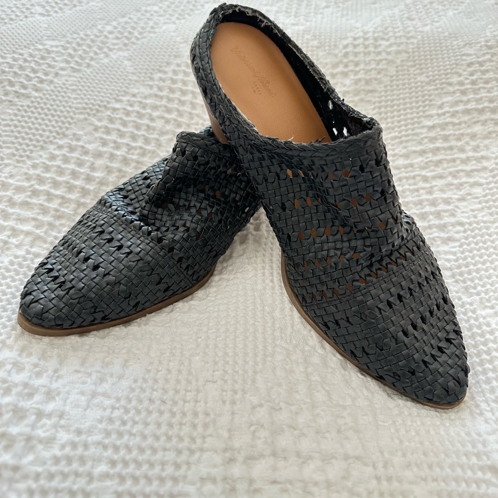 Black Woven Slip-Ons
